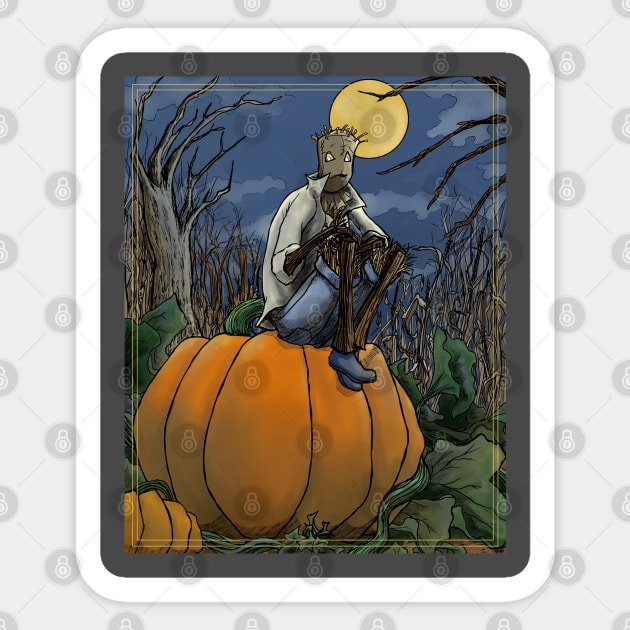 Jack Straws Pumpkin Sitting Sticker by fae_cairuhyn